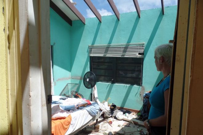 Спальня в доме в Кодрингтоне, где Сира Берзас думала, что она будет в безопасности от урагана Ирма