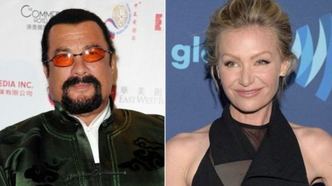 Nyota wa filamu Portia de Rossi amemtuhumu nyota mwenza wa filamu na mtayarishaji Steven Seagal kwa unyanyasaji wa kinjinsia.