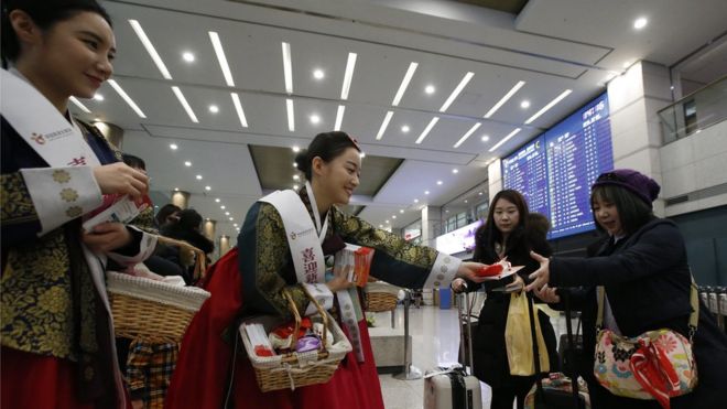 Китайские туристы приветствуются в Южной Корее