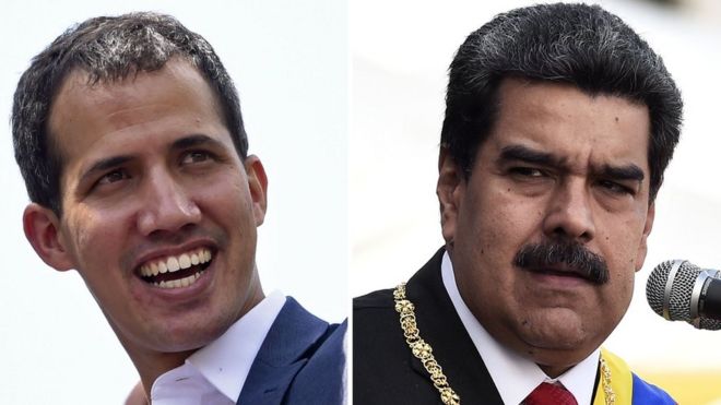 Nicolás Maduro y Juan Guaidó.