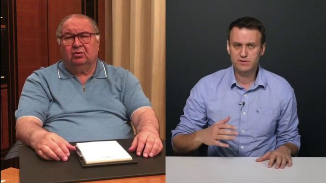 Алишер Усманов (слева) и Алексей Навальный