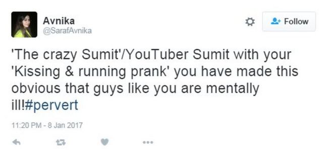 «Безумный Sumit» / YouTuber Sumit с вашим «Kissing & amp; шалость, вы сделали это очевидным, что такие парни, как вы, психически больны!