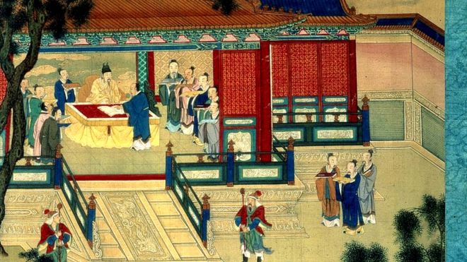 Han dynasty Emperor translating classical books