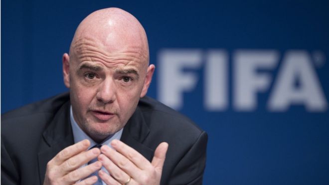 Rais wa Shirikisho la Soka la Kimataifa (FIFA) Gianni Infantino