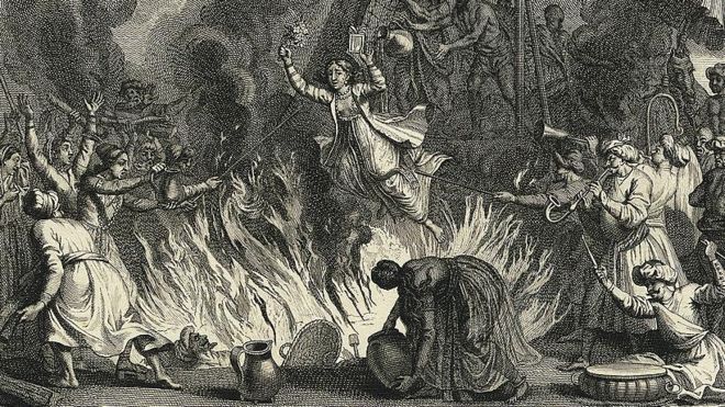 Praktik sati merupakan tradisi India di mana seorang janda dibakar hidup-hidup di atas kayu pembakaran makam suaminya