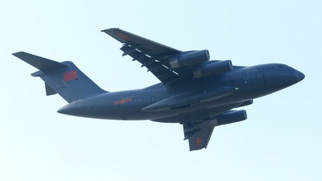 Стратегический транспортер Y-20 на авиашоу в Чжухай