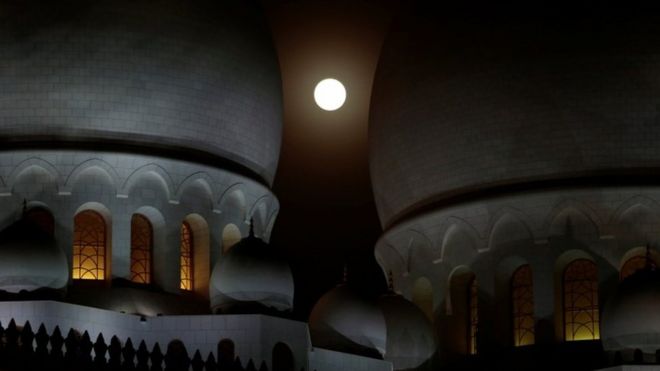 возвышается за Большой мечетью шейха Зайда в Абу-Даби
