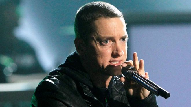 Rapper Eminem performs Not Afraid at the 2010 BET Awards in Los Angeles, 27 June 2010