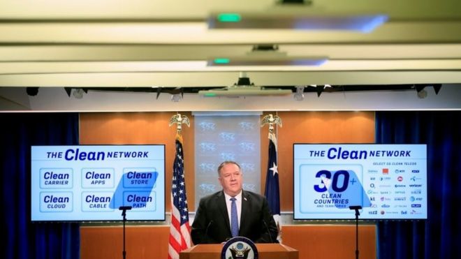 美国国务卿蓬佩奥周三（8月5日）宣布进一步加大"净网行动"（Clean Network）。