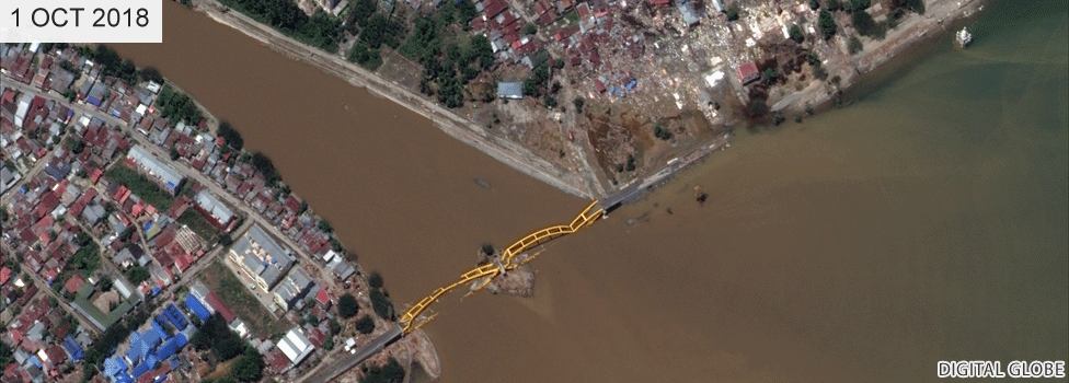 Джемаламский мост после разрушения цунами