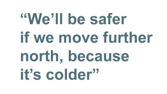 Quotebox: We'll be safer if we move further north, because it's colder