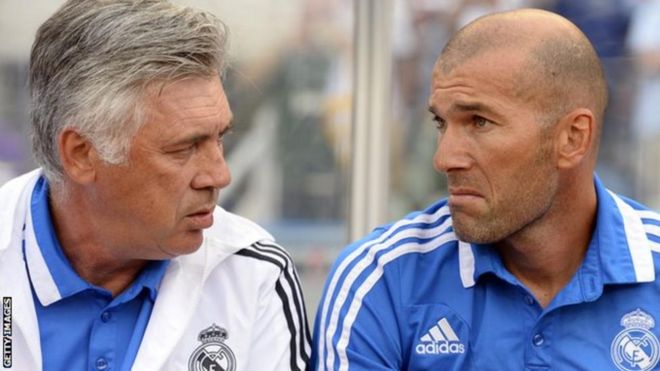 Carlo Ancelotti na Zinedine Zidane