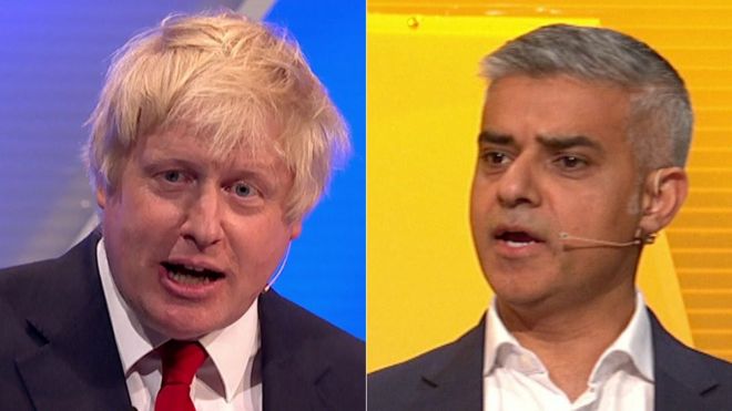 Boris Johnson and London Mayor Sadiq Khan