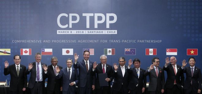 Представители стран CPTPP подписали новый торговый договор Тихоокеанского региона в марте 2018 года