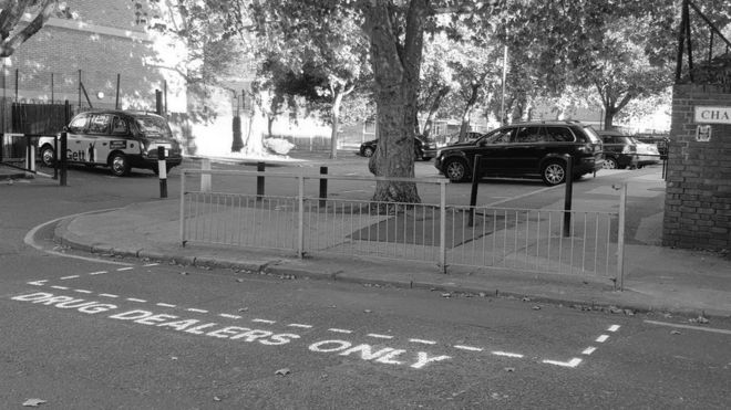 East London 'drug dealers only' parking space