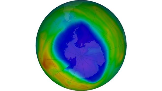 Última visão do ozônio sobre Polo Sul (12 de setembro)