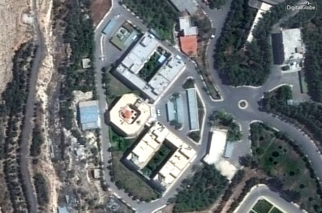Вид с воздуха на городище Барза перед атакой