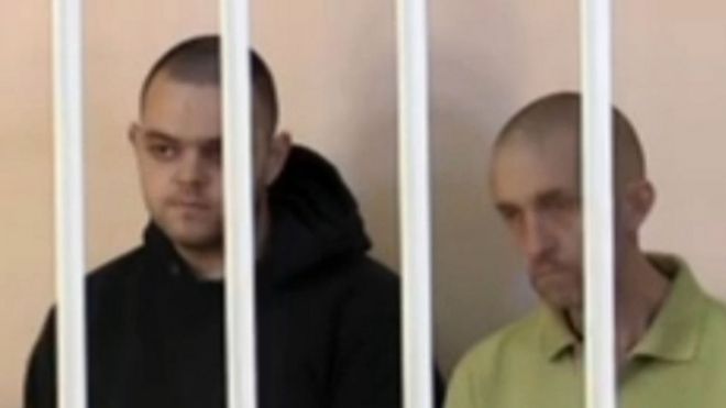 Aiden Aslin and Shaun Pinner, two British men captured fighting in the Ukrainian port city of Mariupol and being held in the occupied Donestsk People’s Republic (DNR).