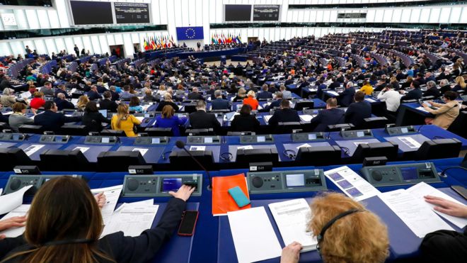 جلسه روز ۱۵ مارس پارلمان اروپا در استراسبورگ فرانسه
