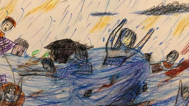 Детская картина наводнения