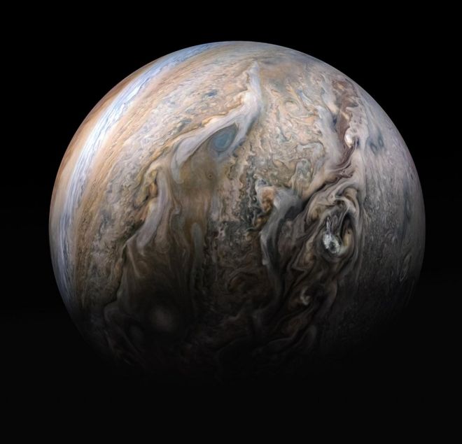 Imagen de Júpiter tomada por la astronave Juno.