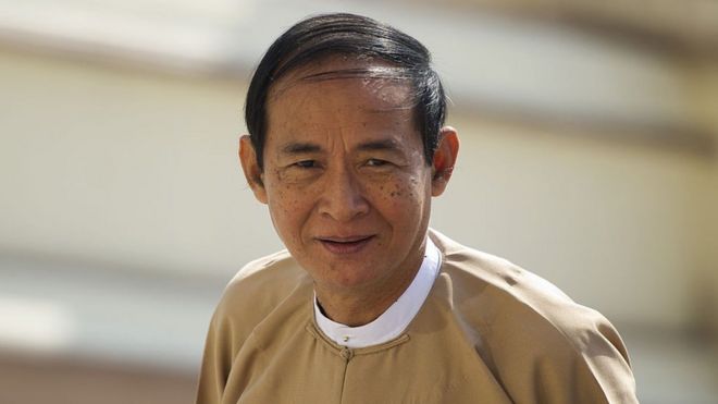 This photo taken on January 29, 2016 shows Win Myint, speaker of the lower house