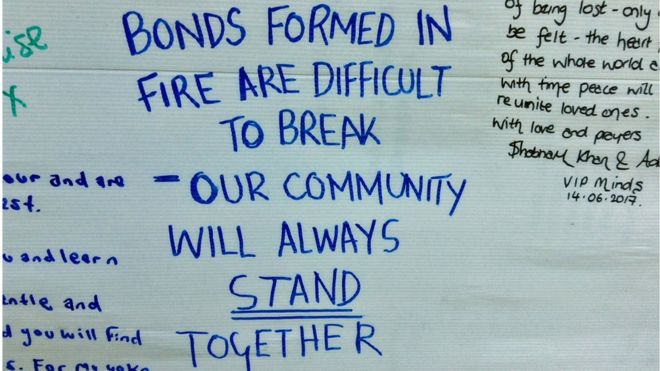 Послание с соболезнованиями: сложившиеся в огне узы трудно разрушить - наше сообщество всегда будет вместе.