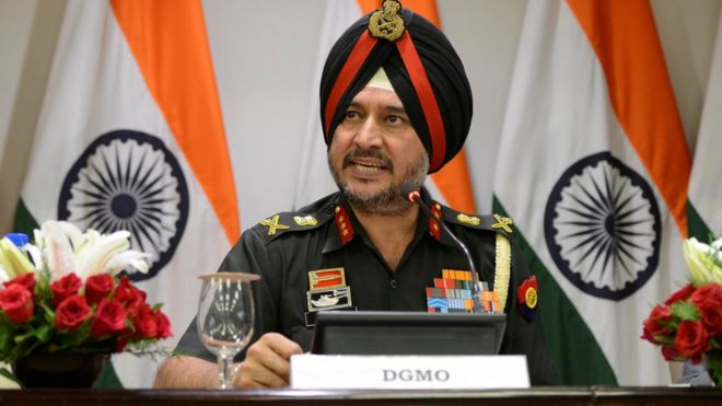 भारत के डायरेक्टर जेनरल ऑफ़ मिलिट्री ऑपरेशन्स (डीजीएमओ) लेफ़्टिनेंट जेनरल रणबीर सिंह