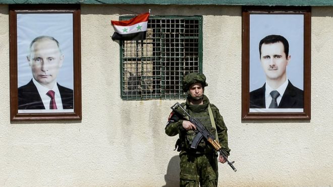 A member of the Russian military police in Syria, March 2018.