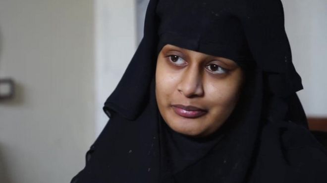 British schoolgirl Shamima Begum during her interview with the BBC on Monday