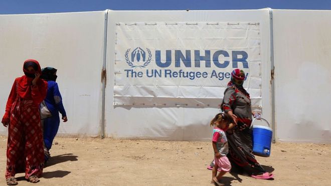 United Nations refugee camp.