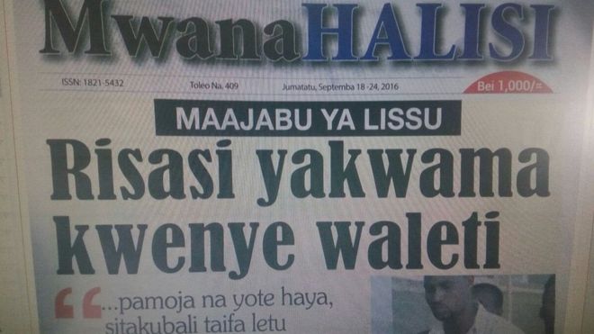 Serikali ya Tanzania yalifungia gazeti la mwanahalisi kwa miaka 2