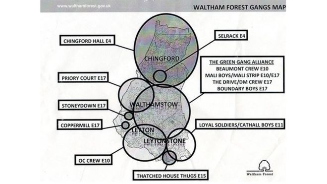 Карта банды Уолтем Форест