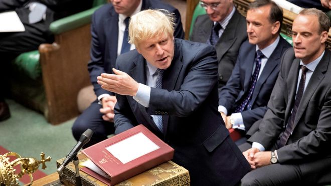 Boris Johnson at the dispatch box in the Commons on 4 September