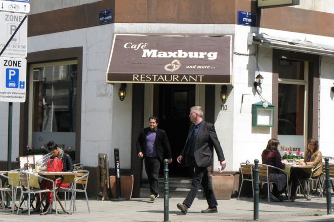 Брюссельское кафе в Европейском квартале, файл фото