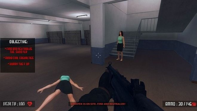 Сгенерированная компьютером женщина лежит на полу в виртуальной школе
