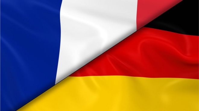Немецкие и французские флаги