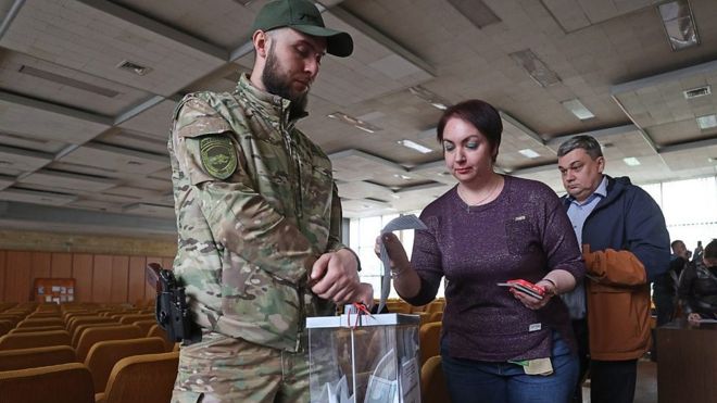 So called voting in an occupied Ukraine territory