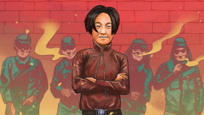 An illustration of Cheng Benhua, a Chinese resistance fighter