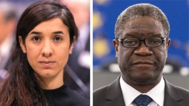 Лауреаты Нобелевской премии мира Надя Мурад и Денис Муквеге