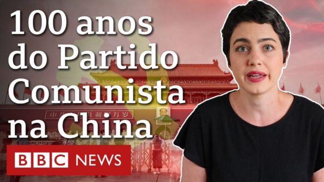 Fotos de Laís Alegretti e de templo da China acompanhadas do seguinte texto: 100 anos do Partido Comunista na China