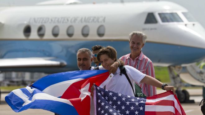 Прилет первого рейса из США на Кубу