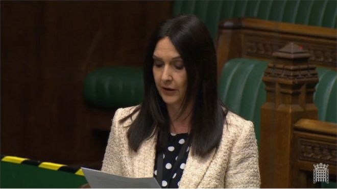 Депутат от SNP Маргарет Ферье в Палате общин в понедельник во время дебатов по поводу ответа на коронавирус