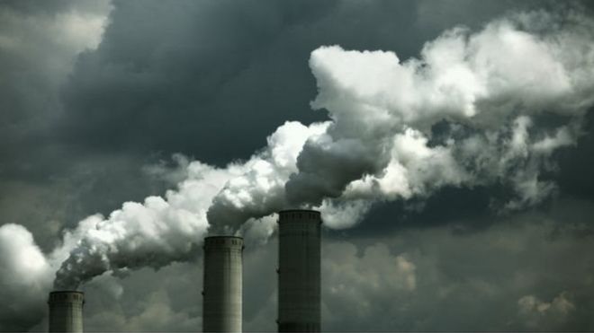 Emisiones de gases de una planta