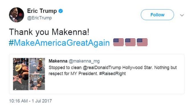 Спасибо Макенна! #MakeAmericaGreatAgain