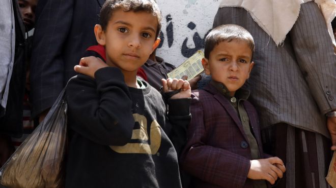 Yemen'de milyonlarca çocuk gıda sıkıntısı yaşıyor.