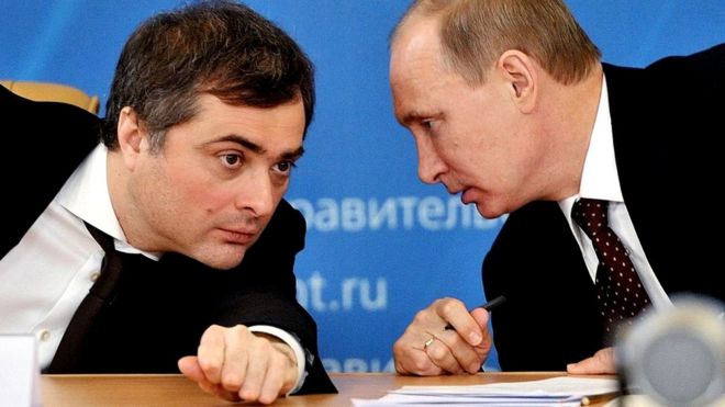 Vladislav Surkov y Vladimir Putin