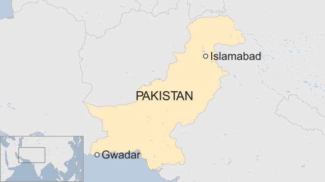 Location of Gwadar in Pakistan