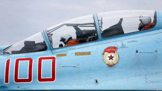 Истребитель Су-27 на авиабазе в Черняховске Калининградской области