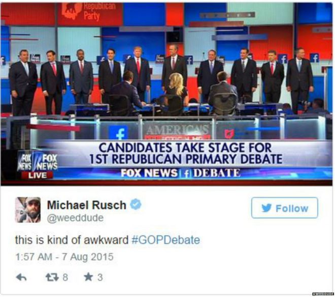 Твит издевается над президентскими дебатами республиканцев